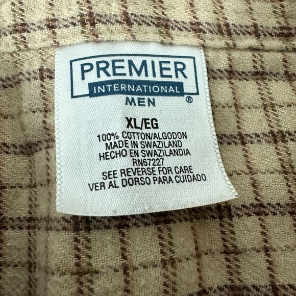 Premier International Men's Plaid Long Sleeved Button Down Shirt Size XL - Picture 5 of 6